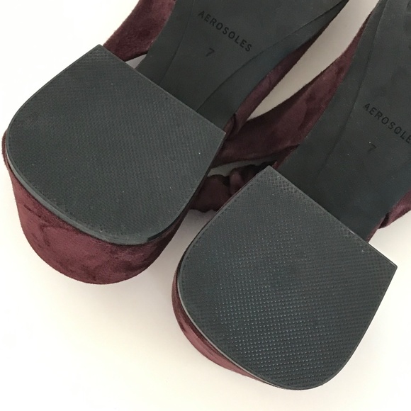 AEROSOLES Altona Slingback Block Heel Pumps Burgundy Women’s Size 7 - Picture 15 of 16